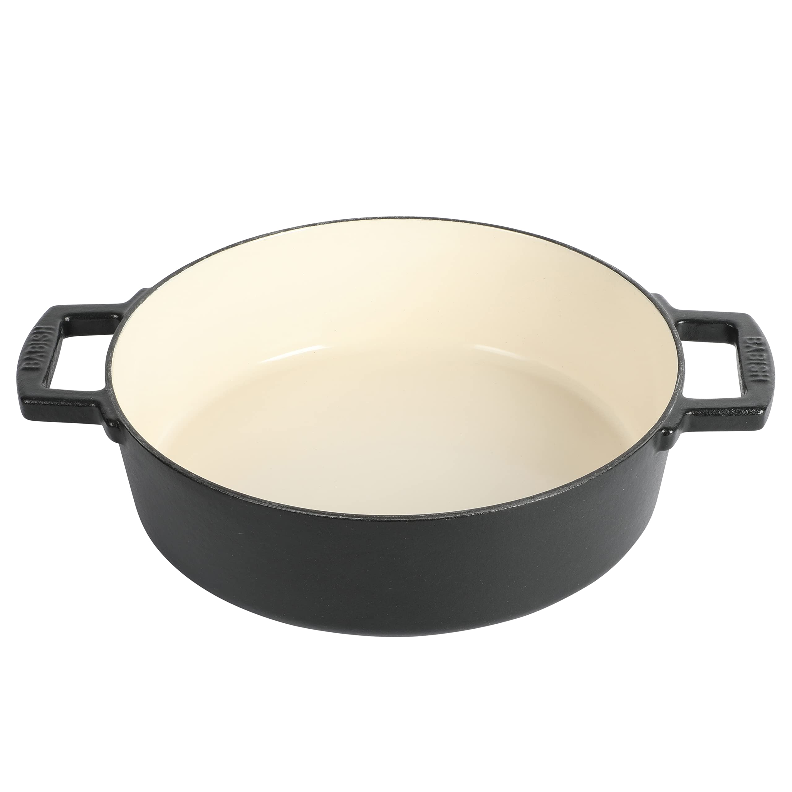 Babish 3-Quart Cast Iron Braiser with Lid - Heavy Duty Enameled Dutch Oven for Baking, Roasting & Sautéing - Perfect for Stovetop, Oven & Campfire Cooking