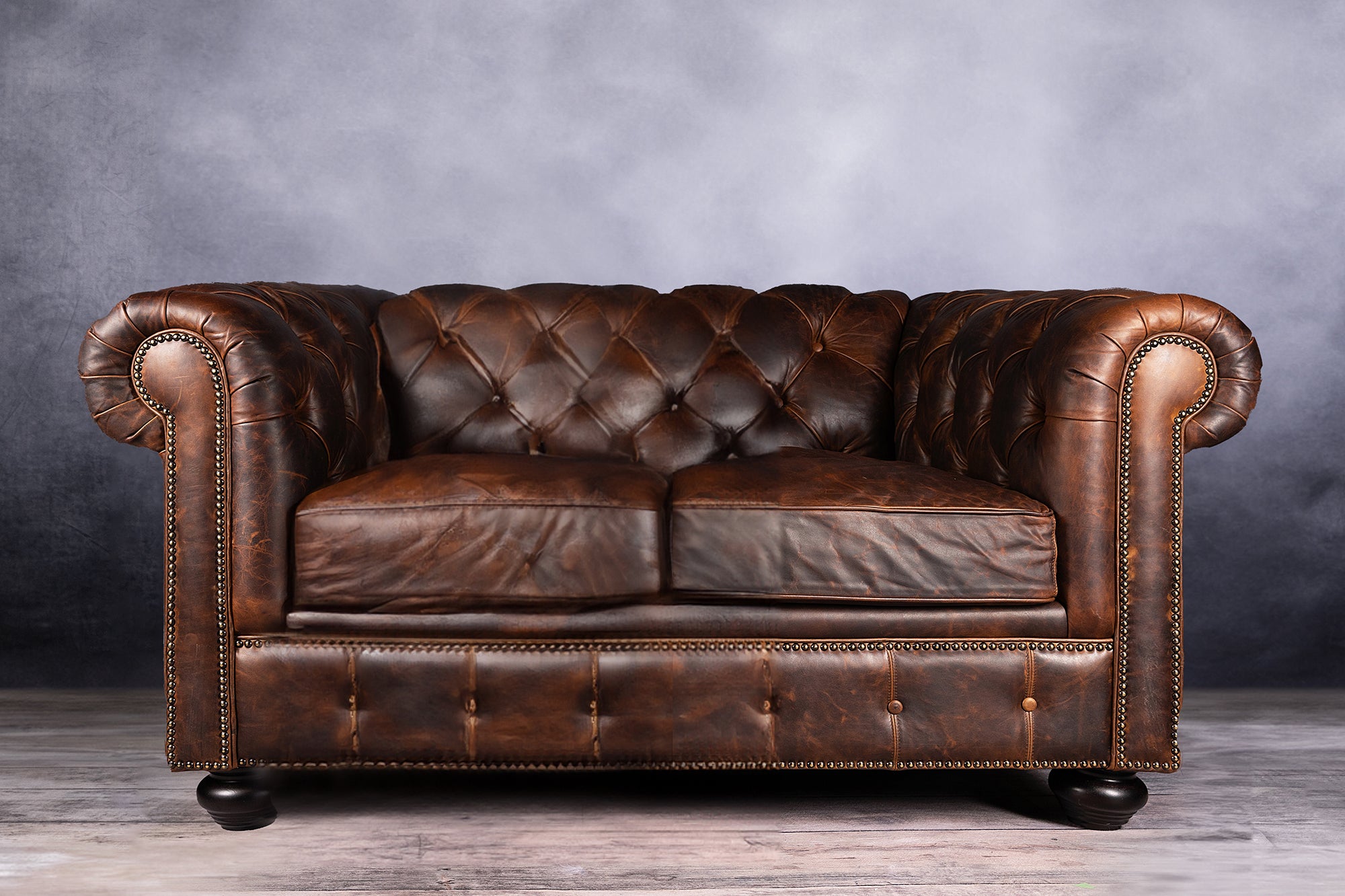 Wimbledon Leather Loveseat - Premium Genuine Leather Sofa for Living Room, Lounge & Office - Comfortable Two-Seater Couch for Home Decor