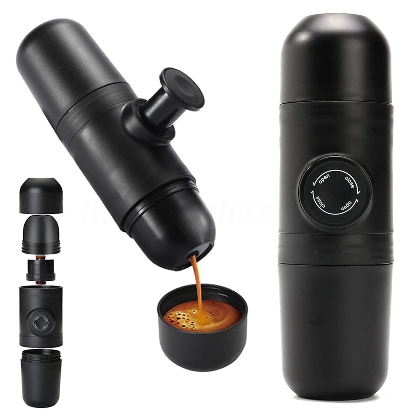 DIMUKEASAOL Portable Manual Espresso Maker - Compact Coffee Machine for Ground Coffee, Perfect for Camping, Hiking & Travel - Brew Cafe-Quality Espresso Anywhere
