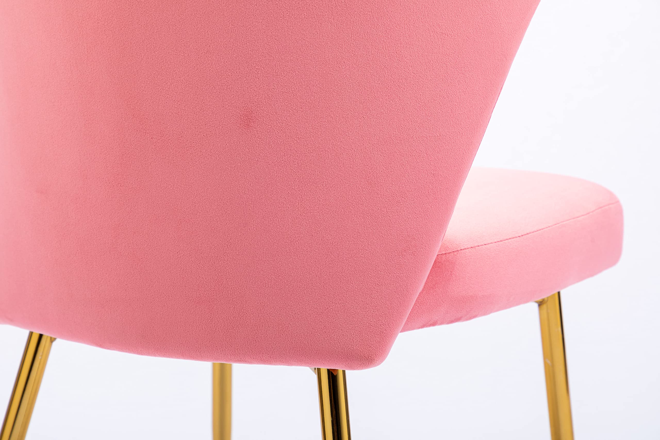 ZOBIDO Set of 2 Glam Velvet Accent Chairs with Golden Metal Legs & Tufted Back - Modern Dining Room Side Chairs for Living Room, Bedroom, Beauty Salon or Dining Area (Peach Pink) - Perfect for Home Decor, Lounge Seating and Elegant Interior Design