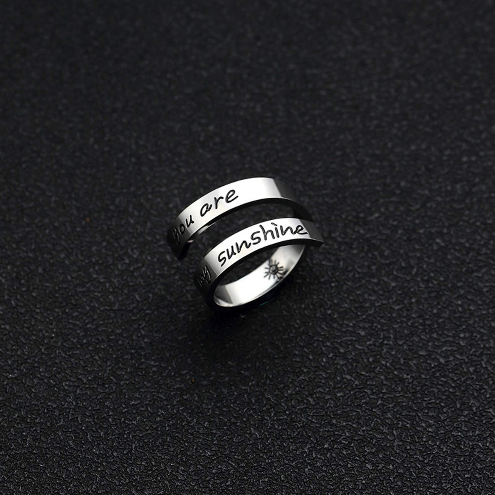 Inspirational Rings for Women - Stainless Steel Spiral Wrap Twist Ring - Personalized Encouragement Jewelry - Birthday Gifts for Her - Perfect for Daily Wear, Special Occasions & Motivational Gifts