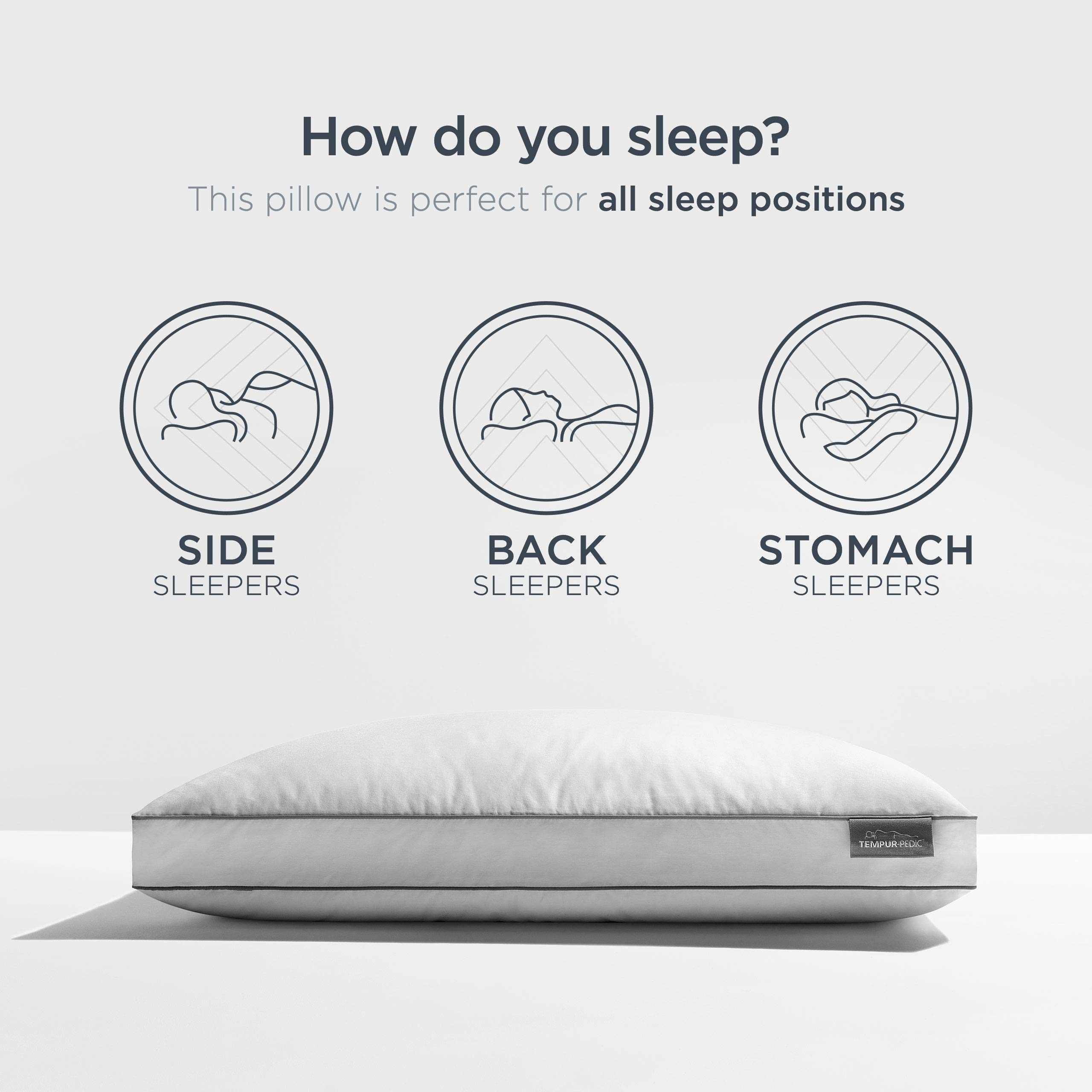 TEMPUR-Home Medium-Soft Down Alternative Pillow - Queen Size, Hypoallergenic, Breathable White Pillow for Side Sleepers & Back Sleepers - Perfect for Bedroom, Hotel, or Travel Use