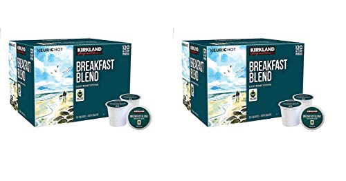 Kirkland Signature Breakfast Blend Coffee - 240 K-Cups (2 Packs) | Medium Roast | 100% Arabica | Perfect for Home & Office Coffee Makers | Morning Boost & All-Day Energy