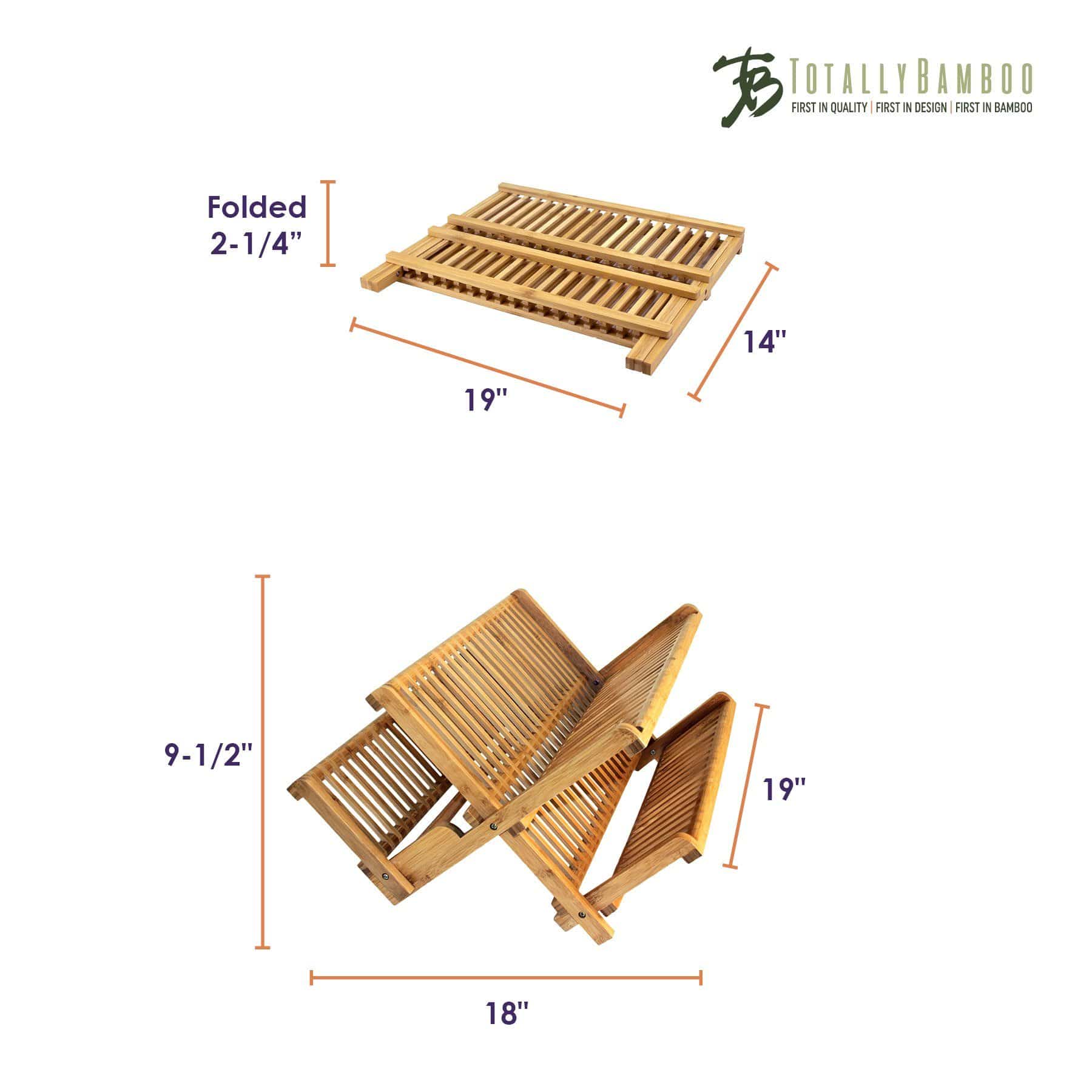 Foldable Dish Drying Rack for Kitchen - Space Saving Countertop Organizer for Plates, Cups & Utensils - Perfect for Small Apartments, RVs & Camping