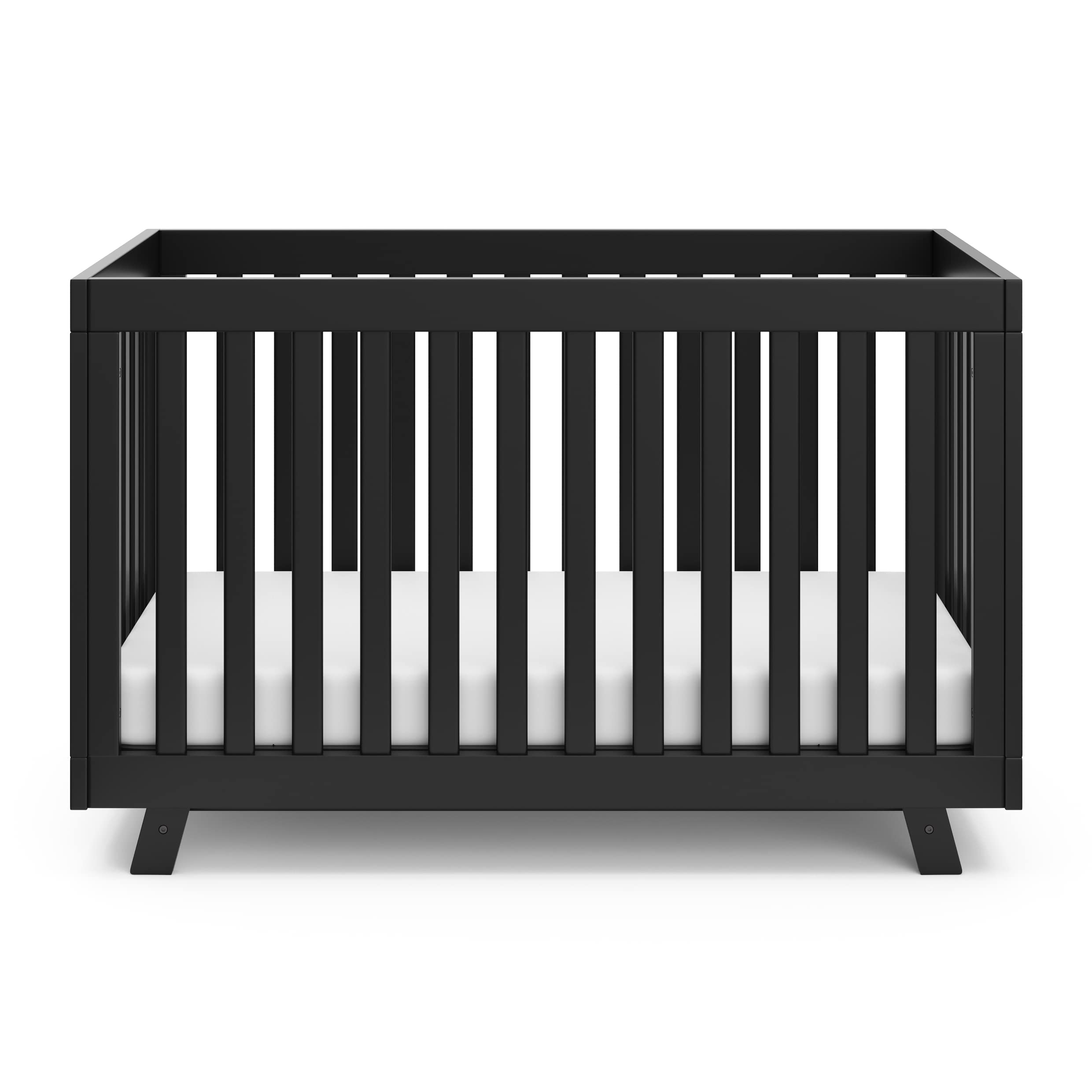 Storkcraft Beckett Convertible Crib in Black – Converts from Baby Crib to Toddler Bed & Daybed, Fits Standard Full-Size Crib Mattress, Adjustable Mattress Support Base – Perfect for Nursery, Kids Room & Daycare Use