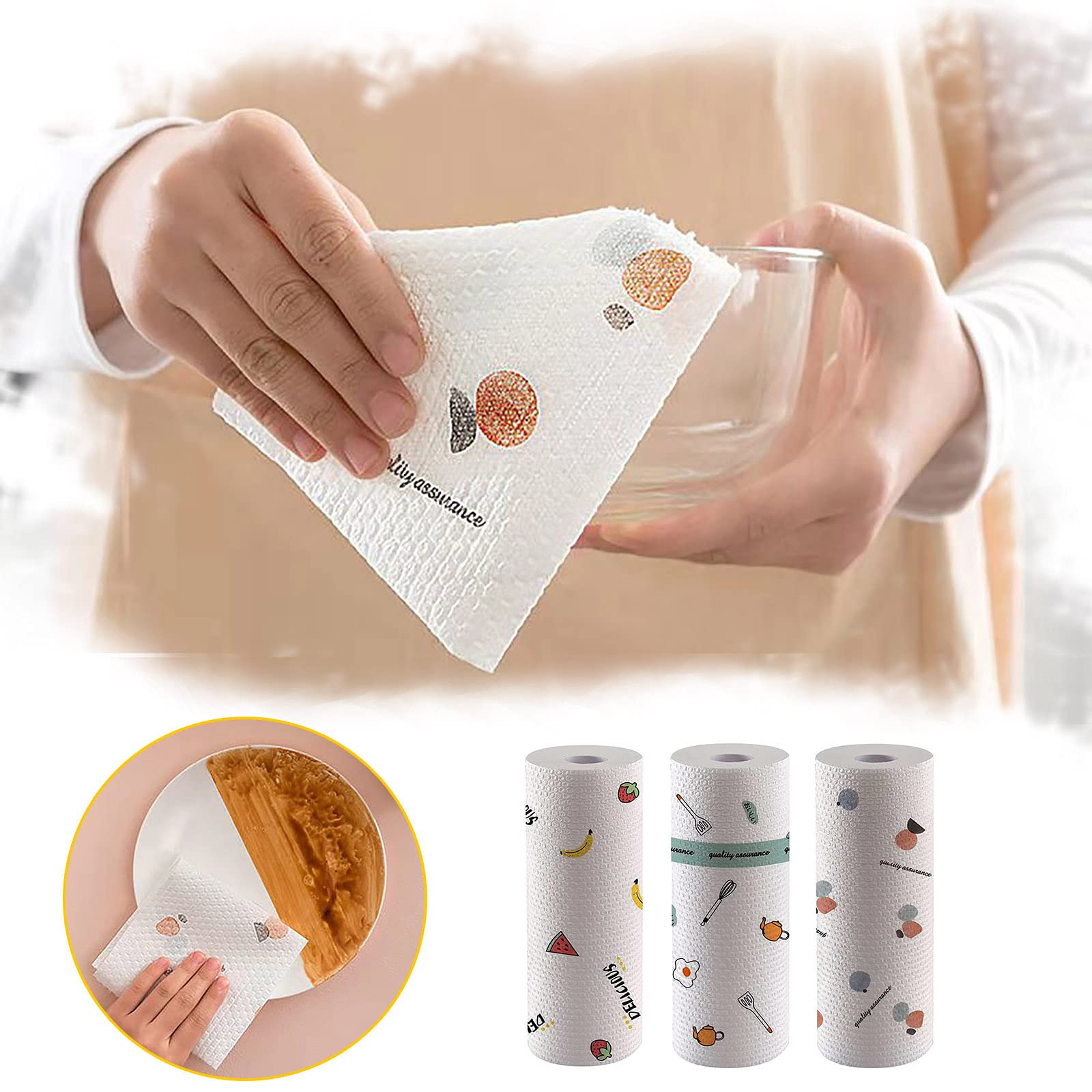 Disposable Cleaning Cloths - Kitchen Paper Towels for Home & Bar Cleaning