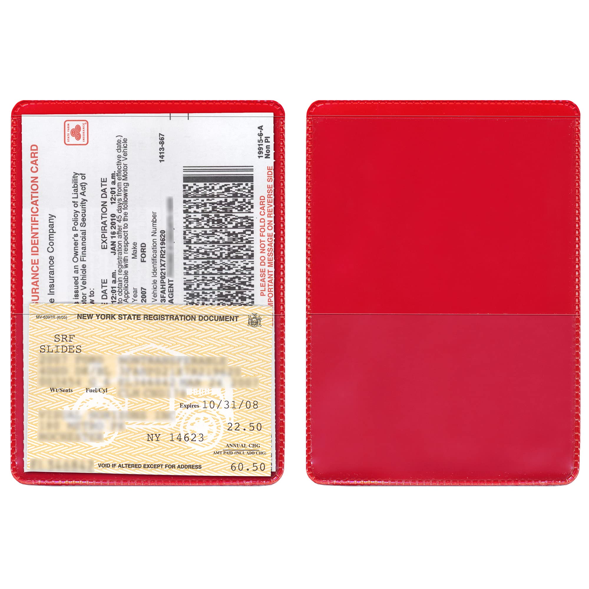 StoreSMART® Red-Back Auto Insurance & ID Card Holders (100 Pack) - Durable Plastic Document Organizers for Car, Wallet & Travel - RFS20-R100