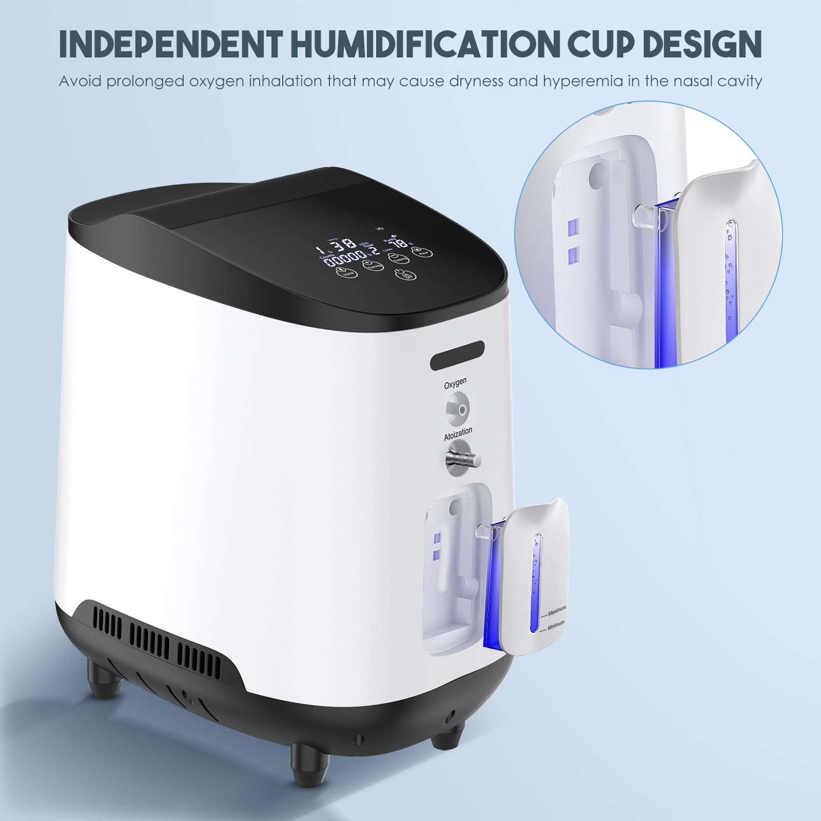 Portable Oxygen Generator for Home Use - 1-7L Adjustable Flow with Remote Control - Dual Use Medical & Travel Oxygen Concentrator - Perfect for Sleep Apnea, COPD & High Altitude Activities