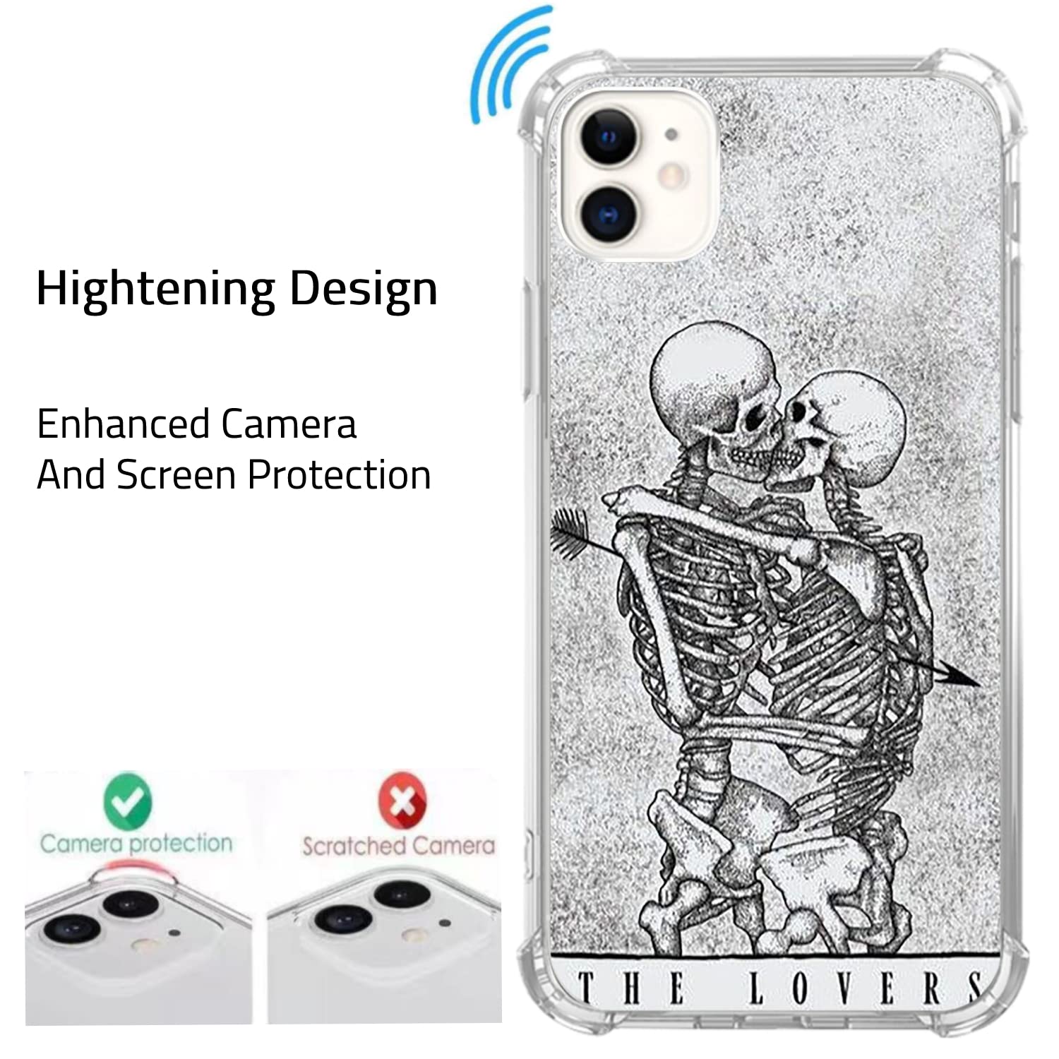 Trendy Skeleton Tarot Phone Case for iPhone 11 - Gothic Black TPU Bumper Cover for Women & Men | Perfect for Tarot Enthusiasts, Halloween Costumes & Witchy Aesthetic