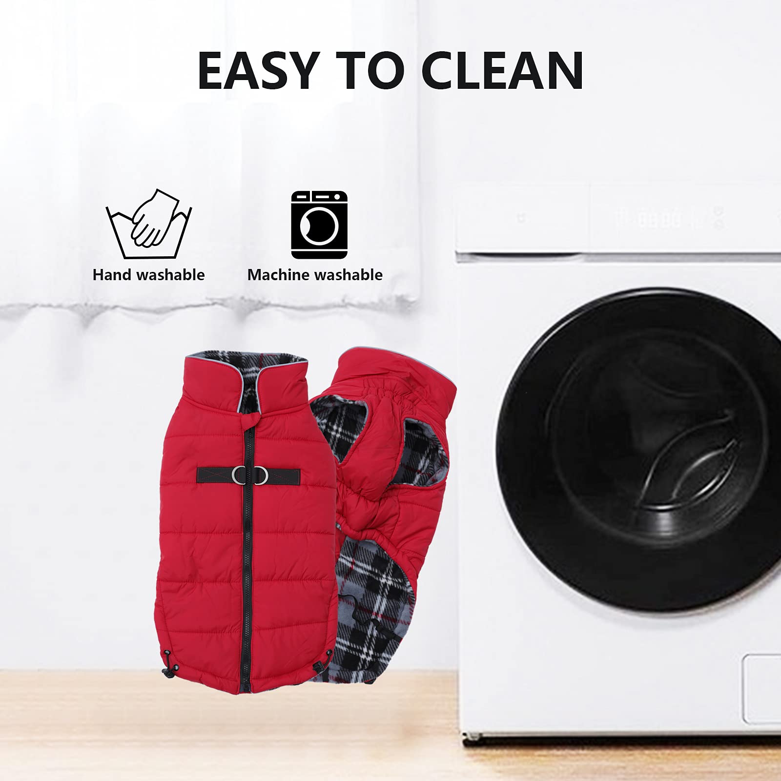 Geyecete Dog Winter Warm Coat - Windproof & Snowproof Pet Jacket for Small, Medium, Large Dogs - Red XXL - Perfect for Outdoor Adventures & Cold Weather Protection