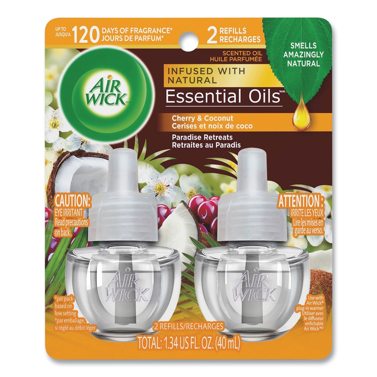 Air Wick Scented Oil Refills - Paradise Retreat Fragrance, 0.67 oz (2 Pack) | Long-Lasting Home Air Freshener for Living Room, Bedroom & Bathroom