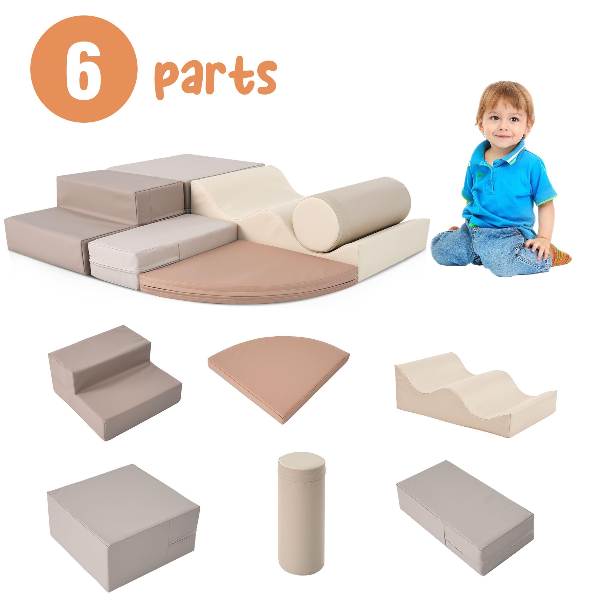 Merax 6-in-1 Climb and Crawl Foam Playset - Soft Zone Climbing Playground for Toddler Development | Kids Indoor Active Play Equipment Structure with Colorful Design | Perfect for Home Playrooms, Daycare Centers & Preschools