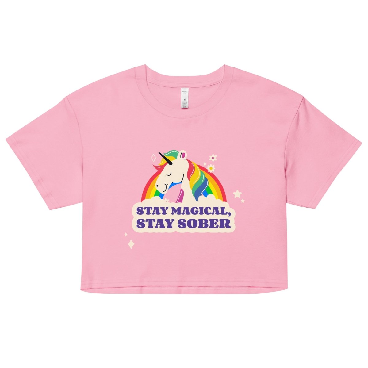 Sobriety Chic Women's Crop Top - Trendy Casual Summer T-Shirt for Streetwear, Gym & Beach Outfits