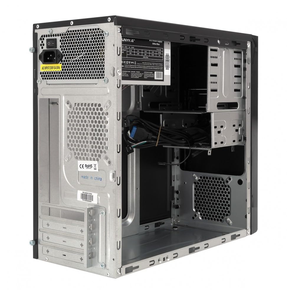 Dark Shadow Tower 500W Black Computer Case - ATX/Micro-ATX/ITX PC Tower Chassis with SGCC Steel for Home & Office Use | Gaming PC Builds & Workstation Setups