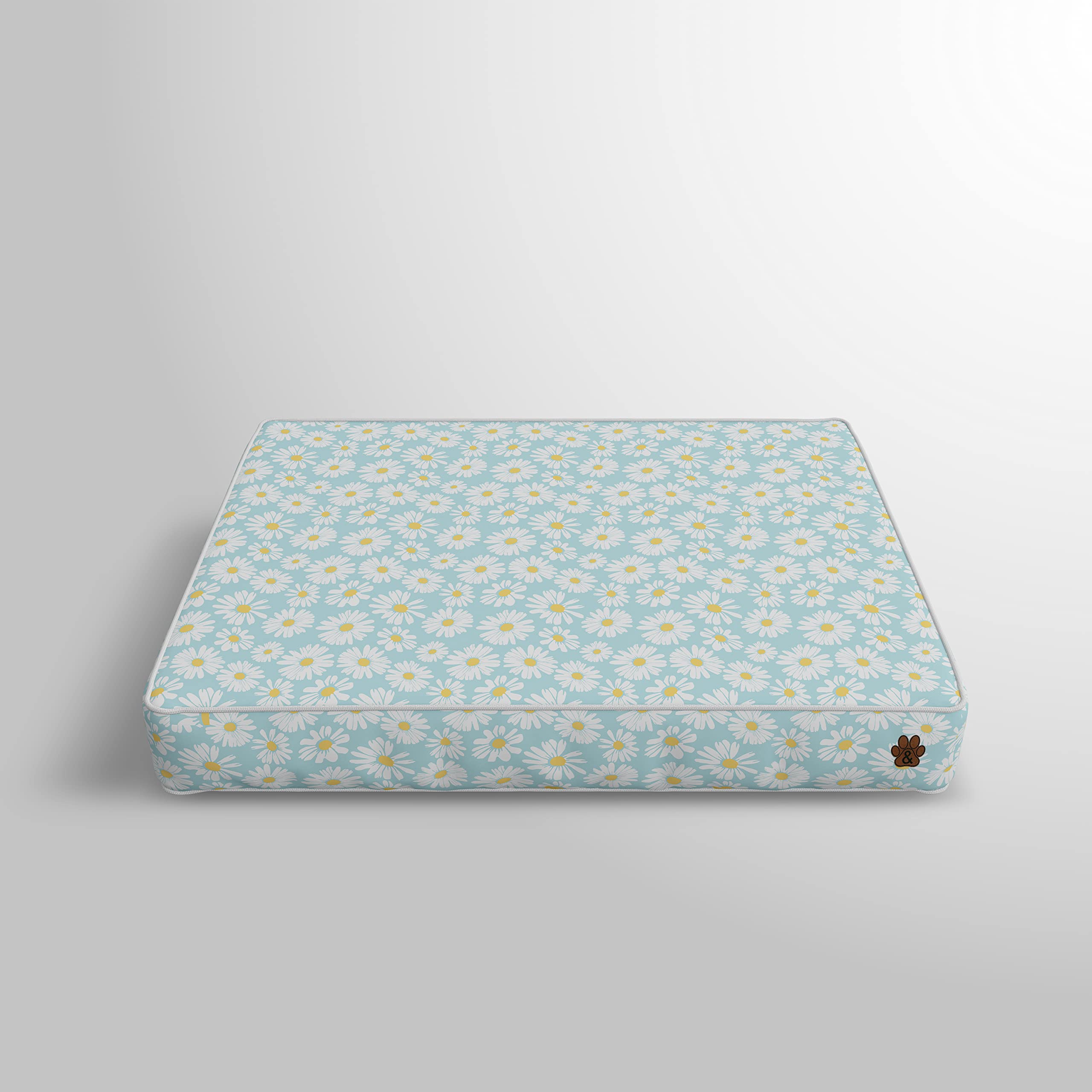 Premium Orthopedic Dog Bed for Large, Medium & Small Dogs - Soft Plush Pet Mattress with Removable Washable Cover, Waterproof & Non-Slip Bottom - Perfect for Crates, Kennels & Home Use (Grey Paw Print Design, Small Size)