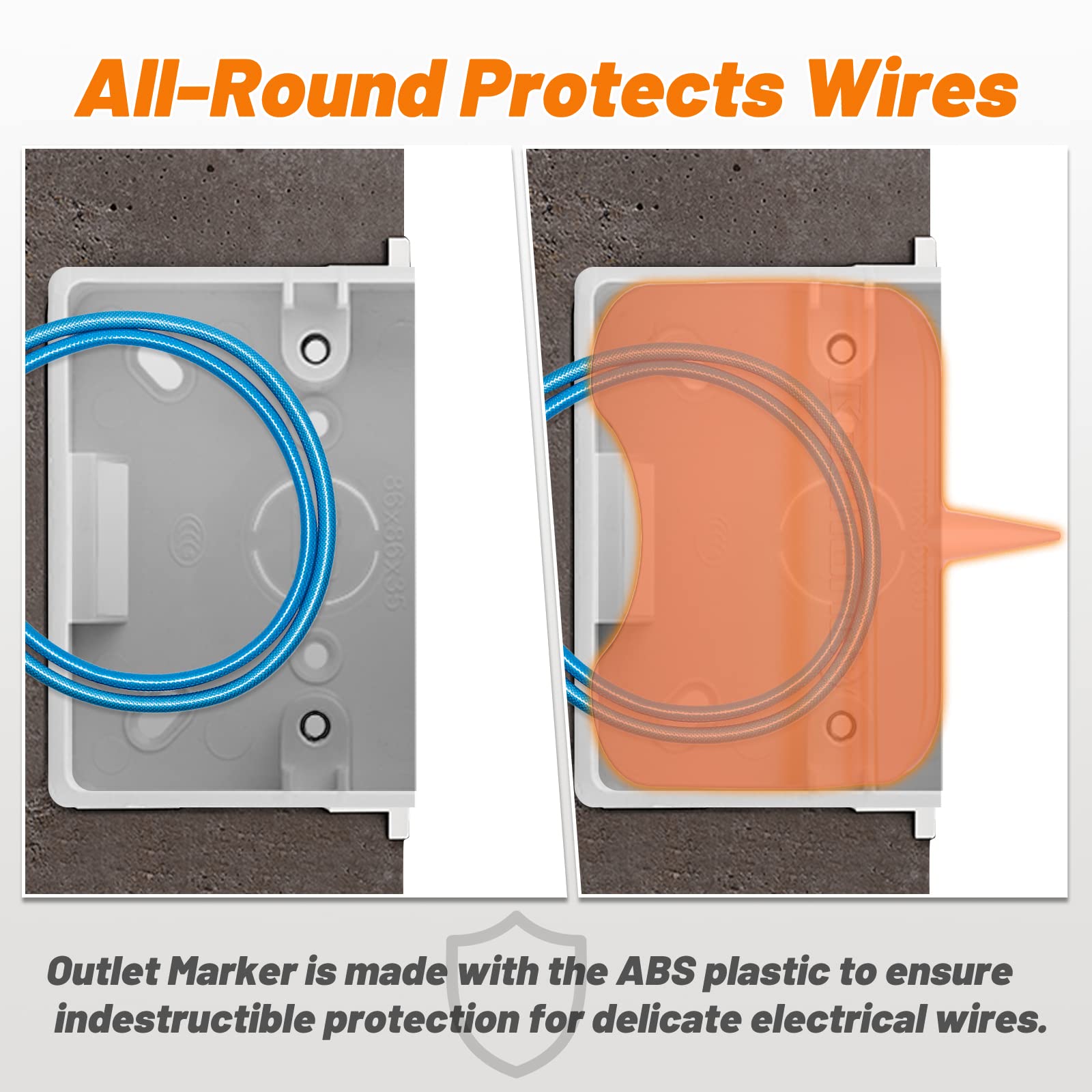 6 Pack Drywall Outlet Marker - No Measure Tool for Electrical Boxes | Easy Drywall Installation & Wire Protection