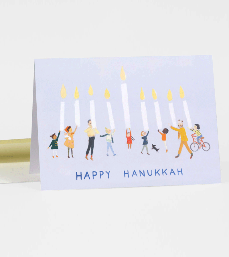 Happy Hanukkah Greeting Card - Elegant Jewish Holiday Card by Black Apple - Perfect for Family, Friends & Festive Celebrations