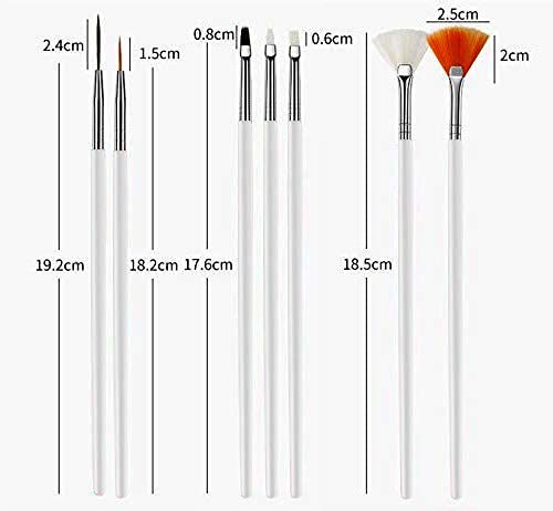 Professional Nail Art Brushes Set - 15PCS Acrylic Nail Painting Tools for Nail Design, Drawing & Polish | Perfect for Salon, Home Manicure & DIY Nail Art | Includes Fine Tip Brush & Detail Pen