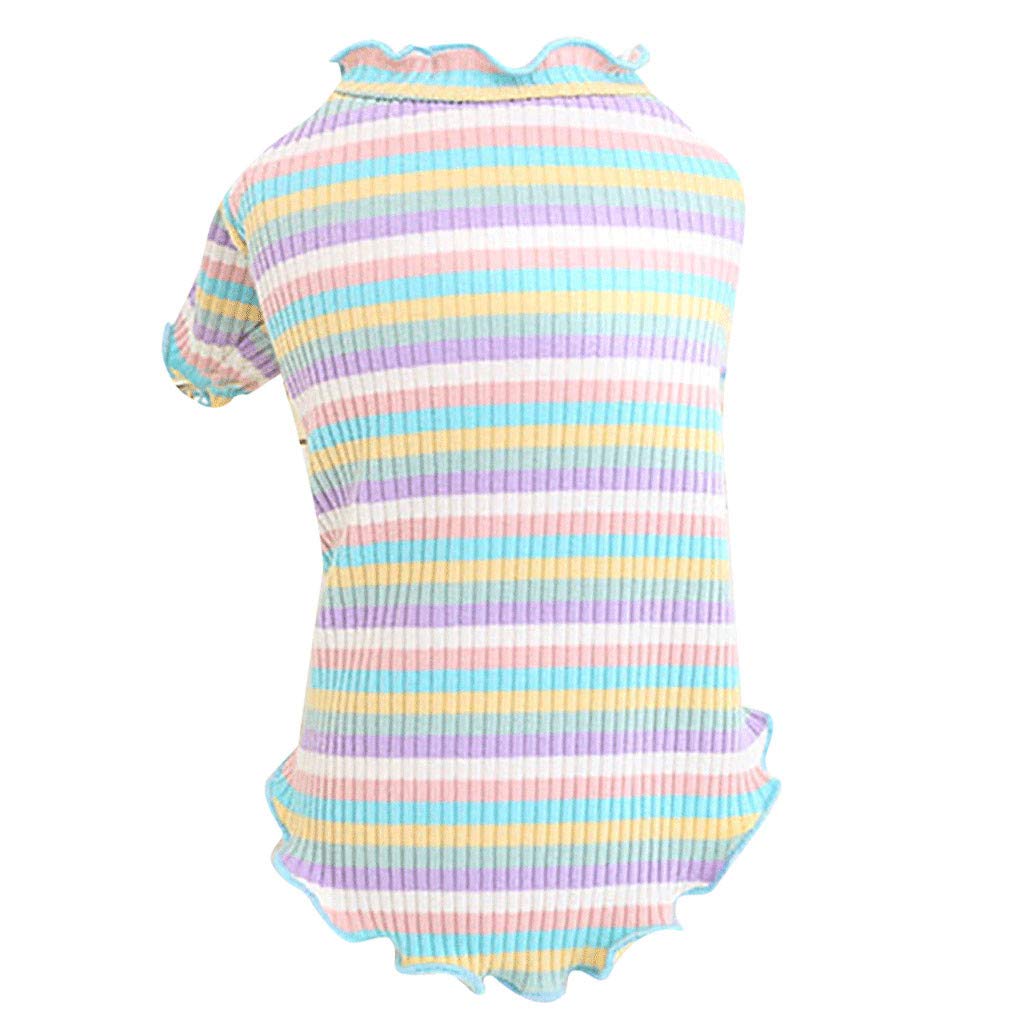 Cute Rainbow Dog Vest & Winter Pajamas - Warm Pet Clothes for Small Dogs, Puppies & Chihuahuas - Christmas Outfits for Female Dogs & Puppies - Perfect for Holiday Photos, Winter Walks & Cozy Indoor Playtime