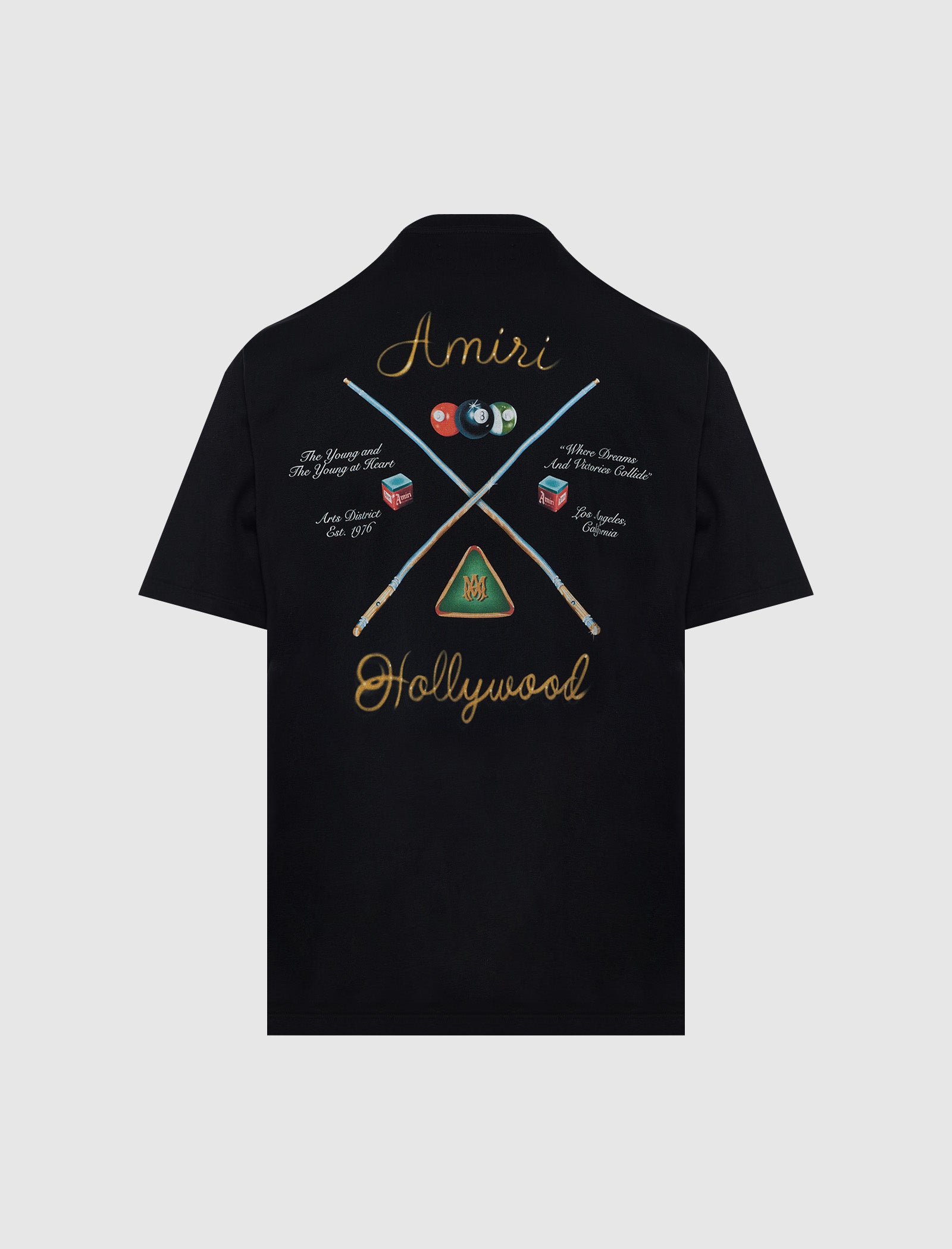 Amiri Pool Cue Graphic T-Shirt for Men - Stylish Cotton Tee with Unique Print - Perfect for Casual Wear, Street Style & Billiards Enthusiasts
