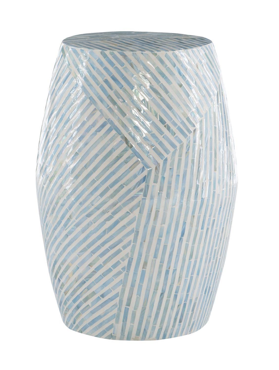 Linon Prianna Drum Side Table - Light Blue End Table for Living Room, Bedroom, or Office - Perfect for Small Spaces & Home Decor