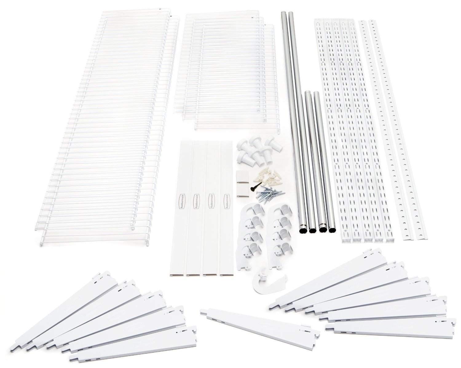 Rubbermaid Configurations Custom Closet Kit - 4-8 Ft Adjustable Metal Wire Shelving System with White Finish | Expandable Storage Solution for Home Organization | Perfect for Closet, Pantry, Laundry Room & Mudroom Organization