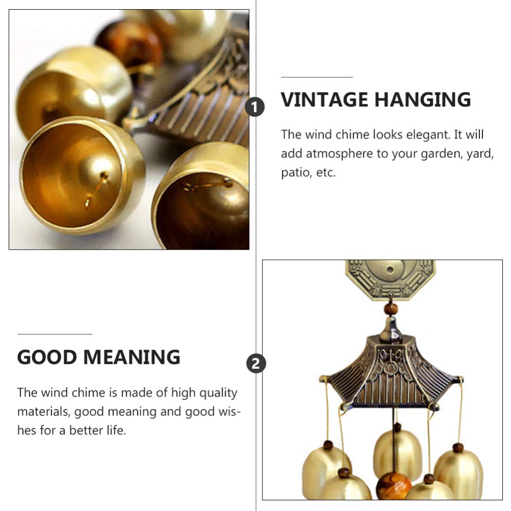 Handmade Copper Wind Chime - Outdoor Garden Decor, Hanging Doorway Bell Pendant for Patio, Porch & Meditation Spaces | Feng Shui & Prayer Wind Chime for Relaxation