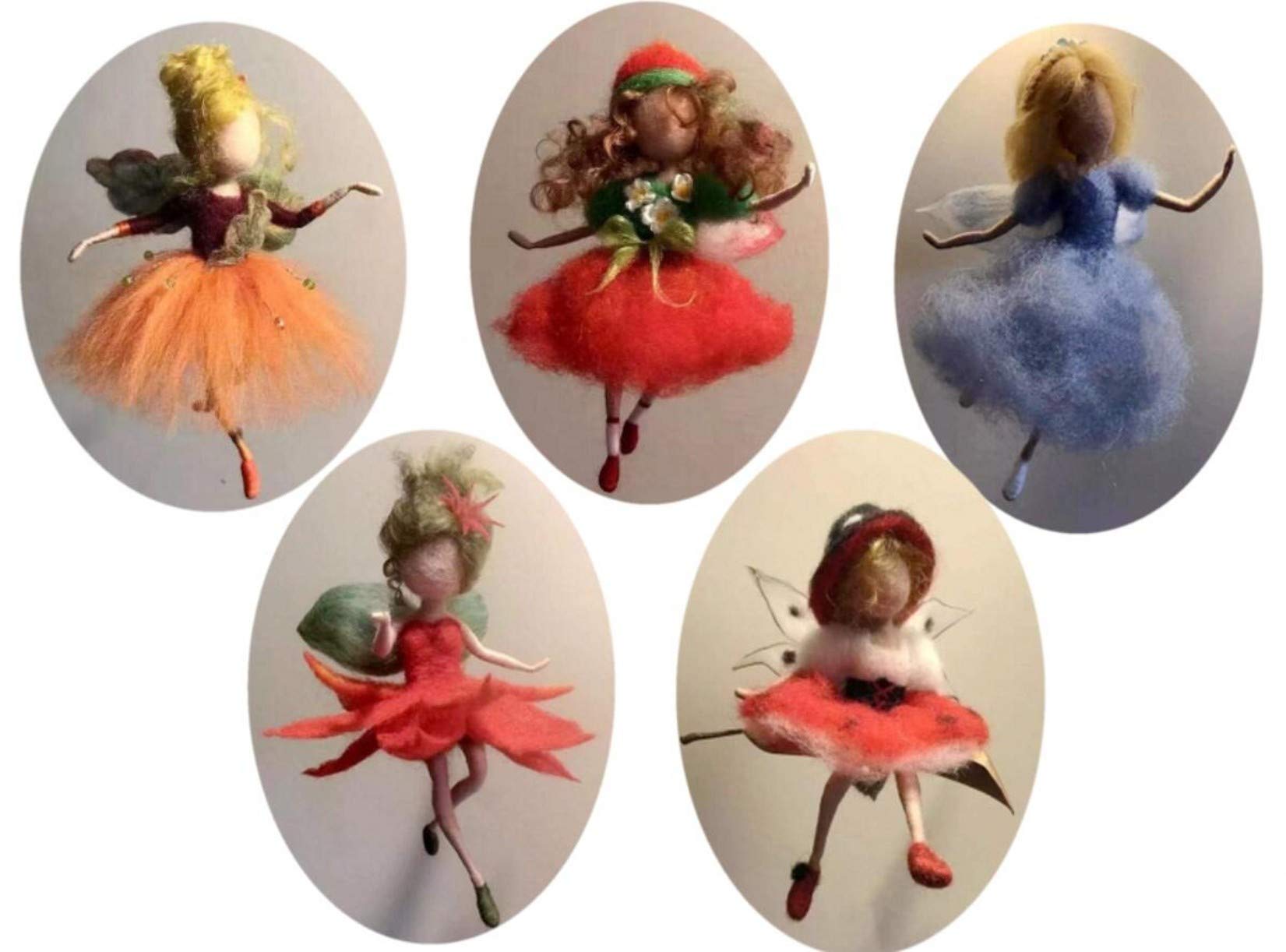 CHENGYIDA Wool Felting Craft Kit - DIY Needle Felt Animal Kit with 5 Angel Fairy Girl Designs | Perfect for Beginners, Home Decor & Handmade Gift Making