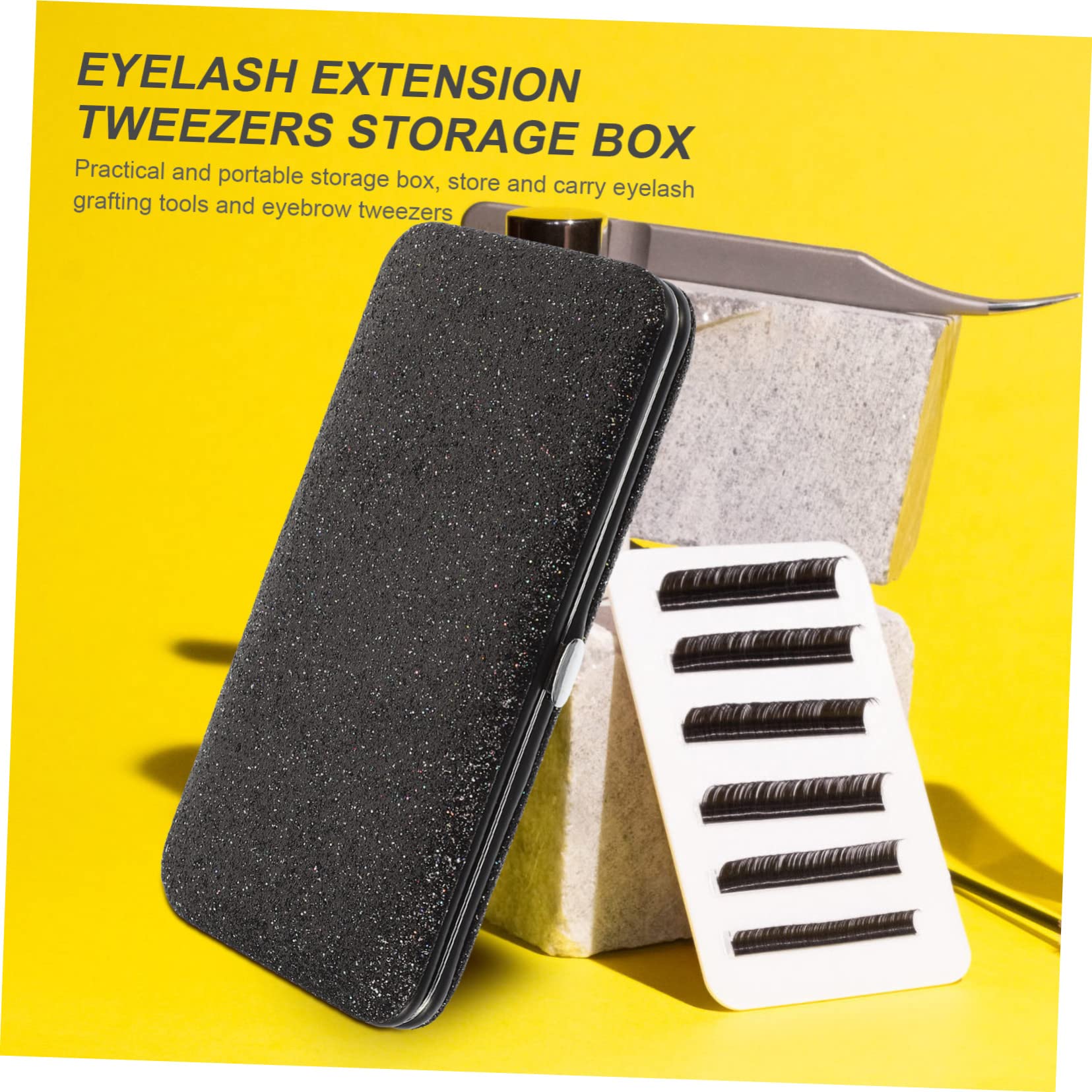 Professional Eyelash & Nail Tweezers Storage Bag - Shockproof PVC Makeup Tool Organizer for Eyelash Extensions, Gel Nail Kits & Beauty Accessories | Perfect for Salon, Travel & Home Makeup Organization