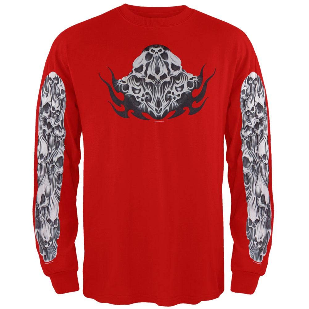 Old Glory Men's Long Sleeve Red T-Shirt - Patriotic American Flag Shirt for Veterans Day, 4th of July & Casual Wear