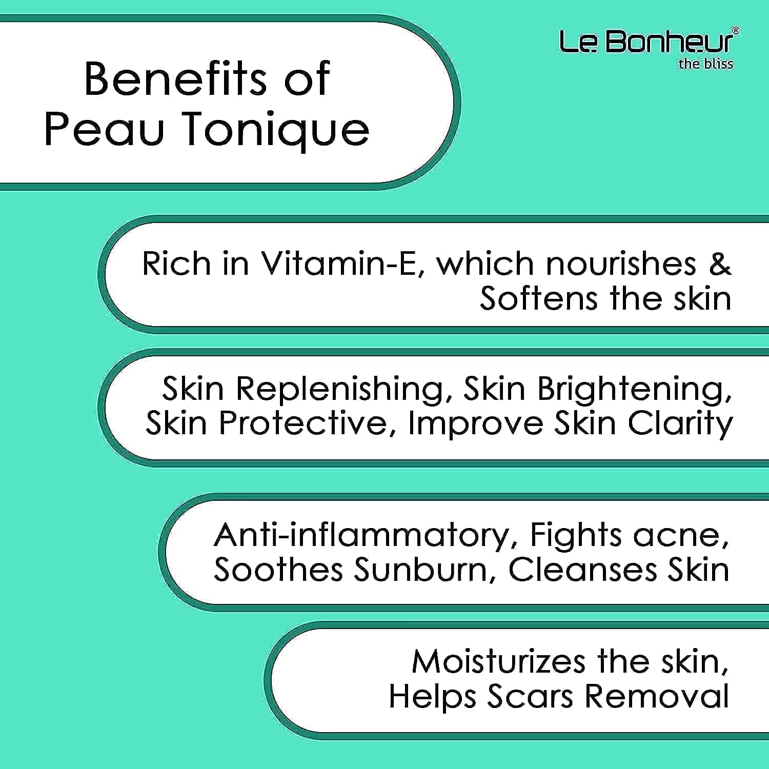 Alcohol-Free Skin Tonic for Acne Scars & Brightening - Le Bonheur Peau Tonique (160ml) | Gentle Facial Treatment for Clear, Glowing Skin | Perfect for Daily Skincare Routine & Post-Acne Care