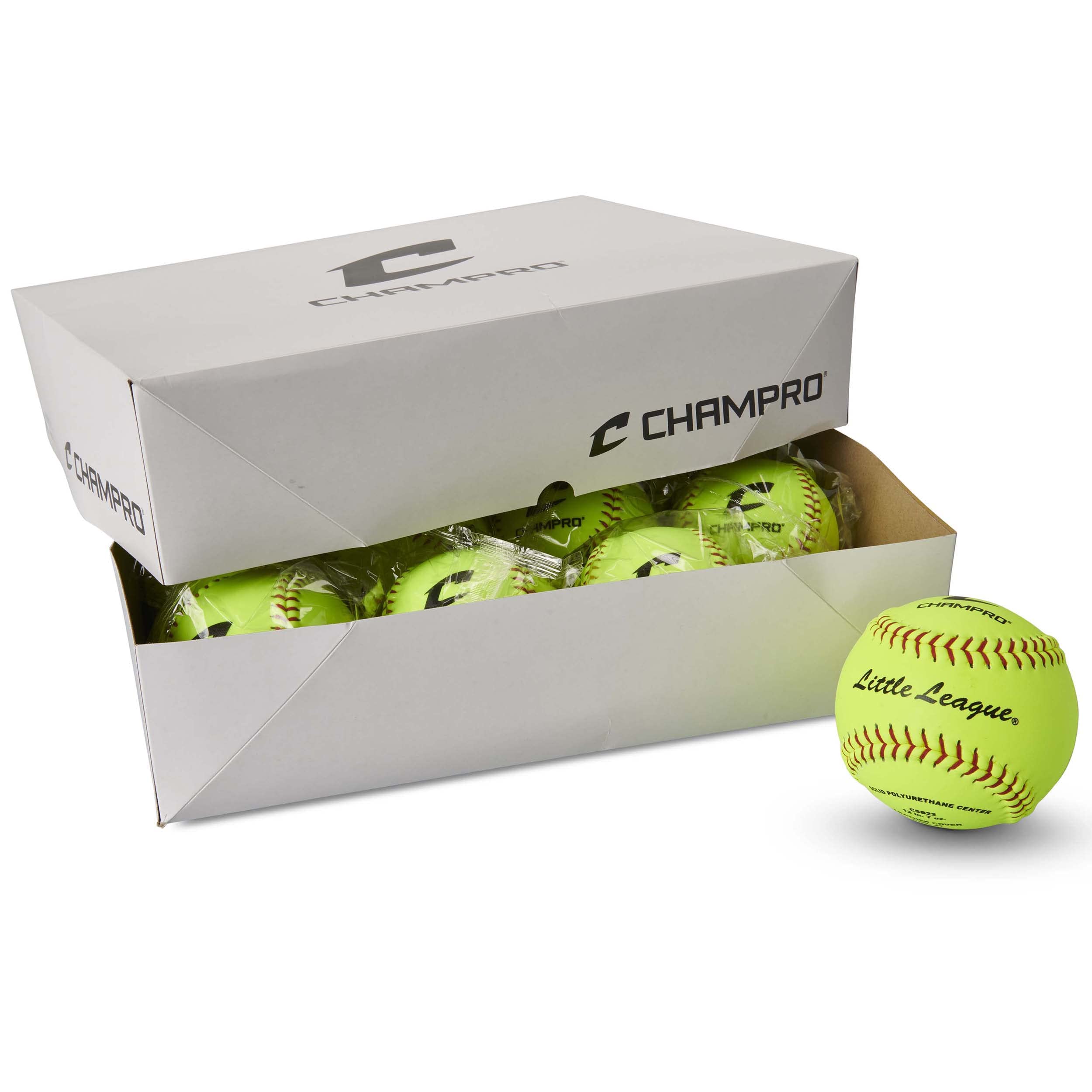 Champro Little League 12-Inch Poly Leather Baseball Glove - Red & Optic Yellow for Youth Baseball Practice & Games