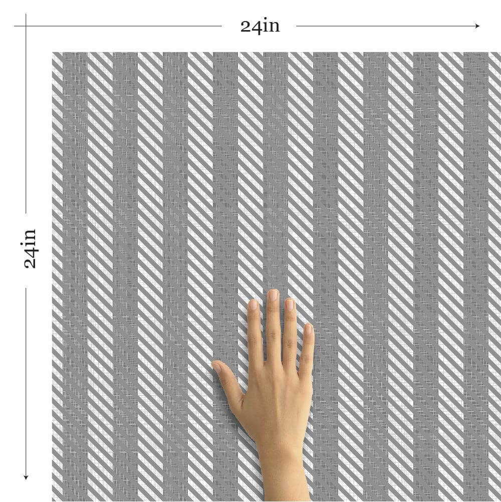 Grey and White Striped Nautical Peel and Stick Removable Wallpaper 9211 - Self-Adhesive Decorative Wall Covering for Bedroom, Nursery, Office & Home Decor