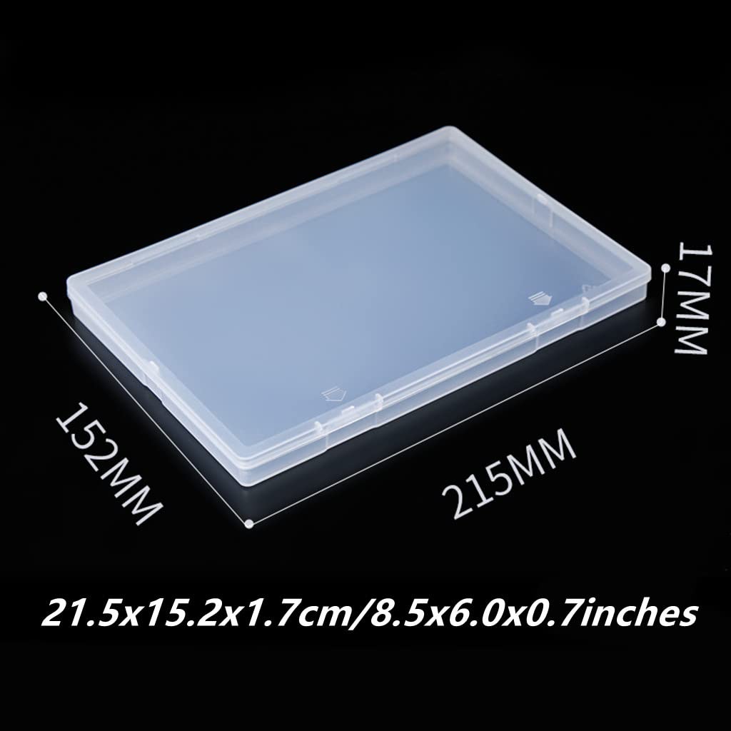 Clear Plastic Storage Box with Hinged Lid - A5 Size Office Organizer for Documents, Stationery & Supplies | Perfect for Desk Organization, Home Office & School Use