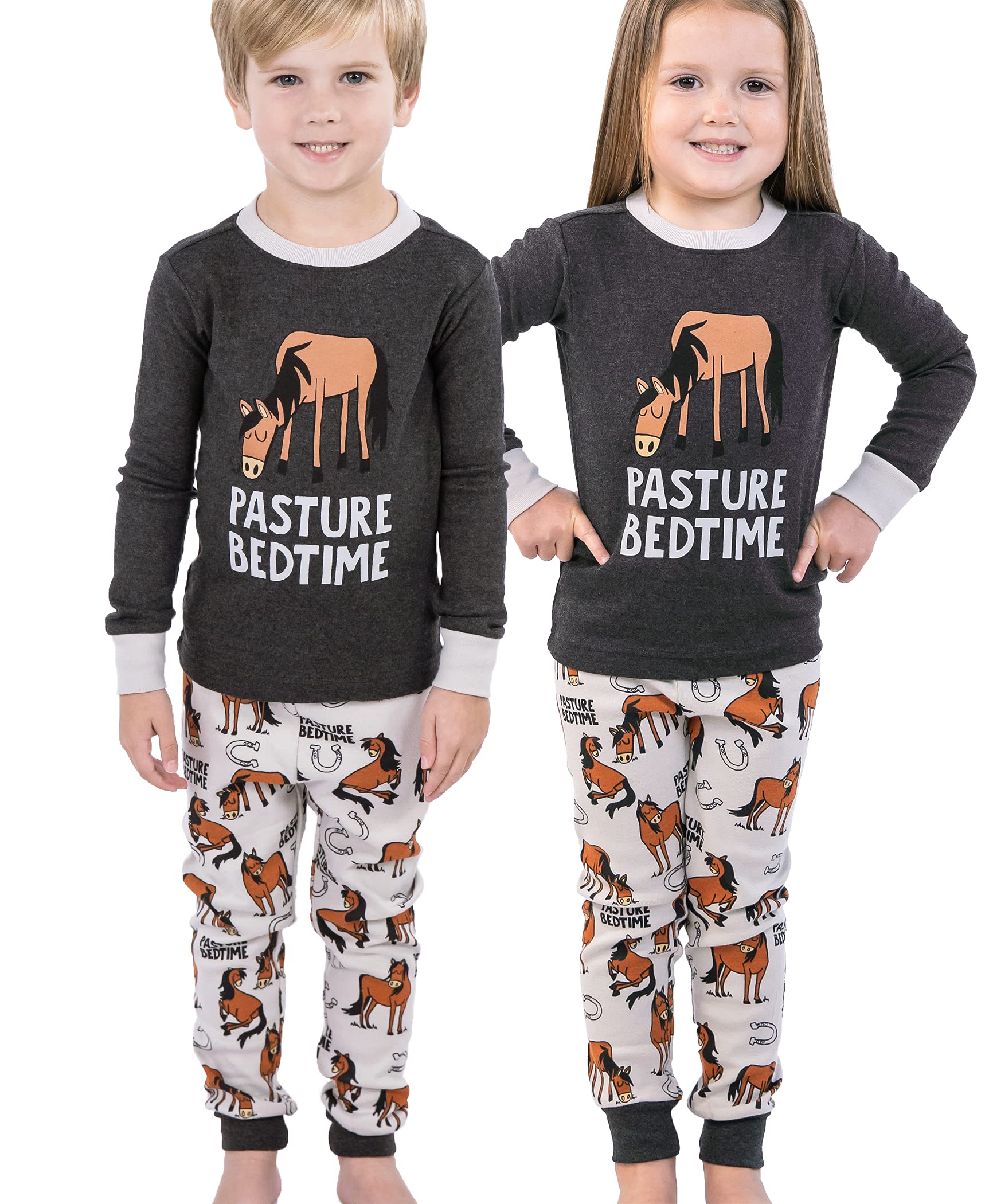 Lazy One Warm Long-Sleeve Pajama Sets for Girls & Boys | Funny Kids' Pajamas | Cozy & Comfortable Sleepwear | Perfect for Winter Nights & Family Movie Time