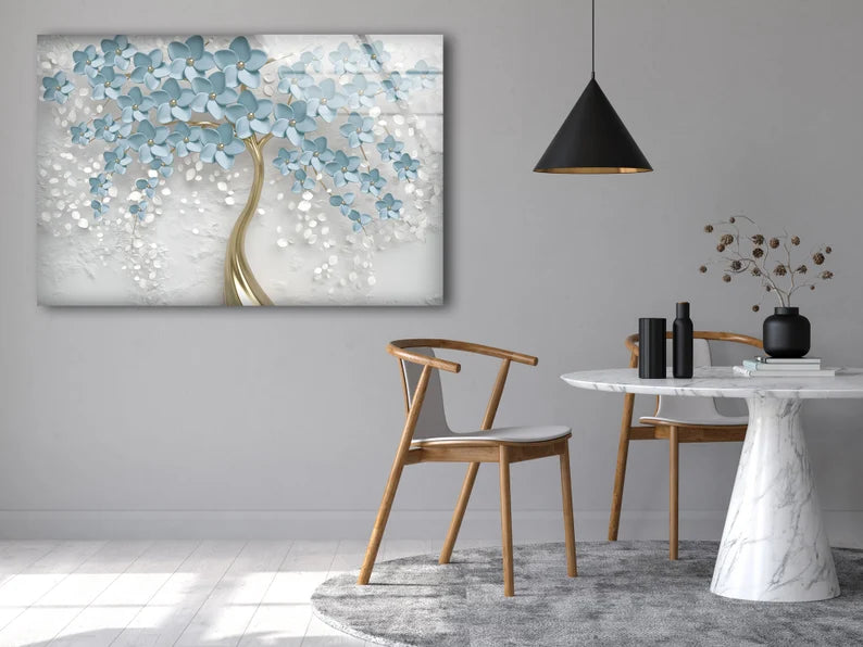 3D Flowers Acrylic Glass Print - Modern Tempered Glass Wall Art Decor - 100% Made in Australia - Ready to Hang - Perfect for Living Room, Bedroom & Office Decor