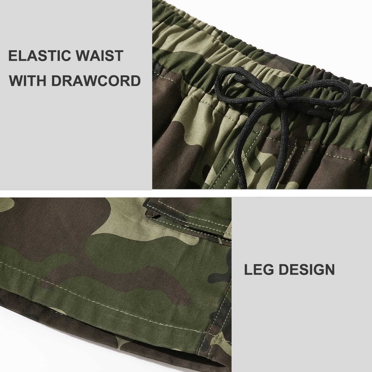 **MSMSSE Men's Cargo Shorts - Elastic Waist with Drawstring, Breathable Cotton, Summer Casual & Work Shorts for Outdoor, Gym, and Travel**