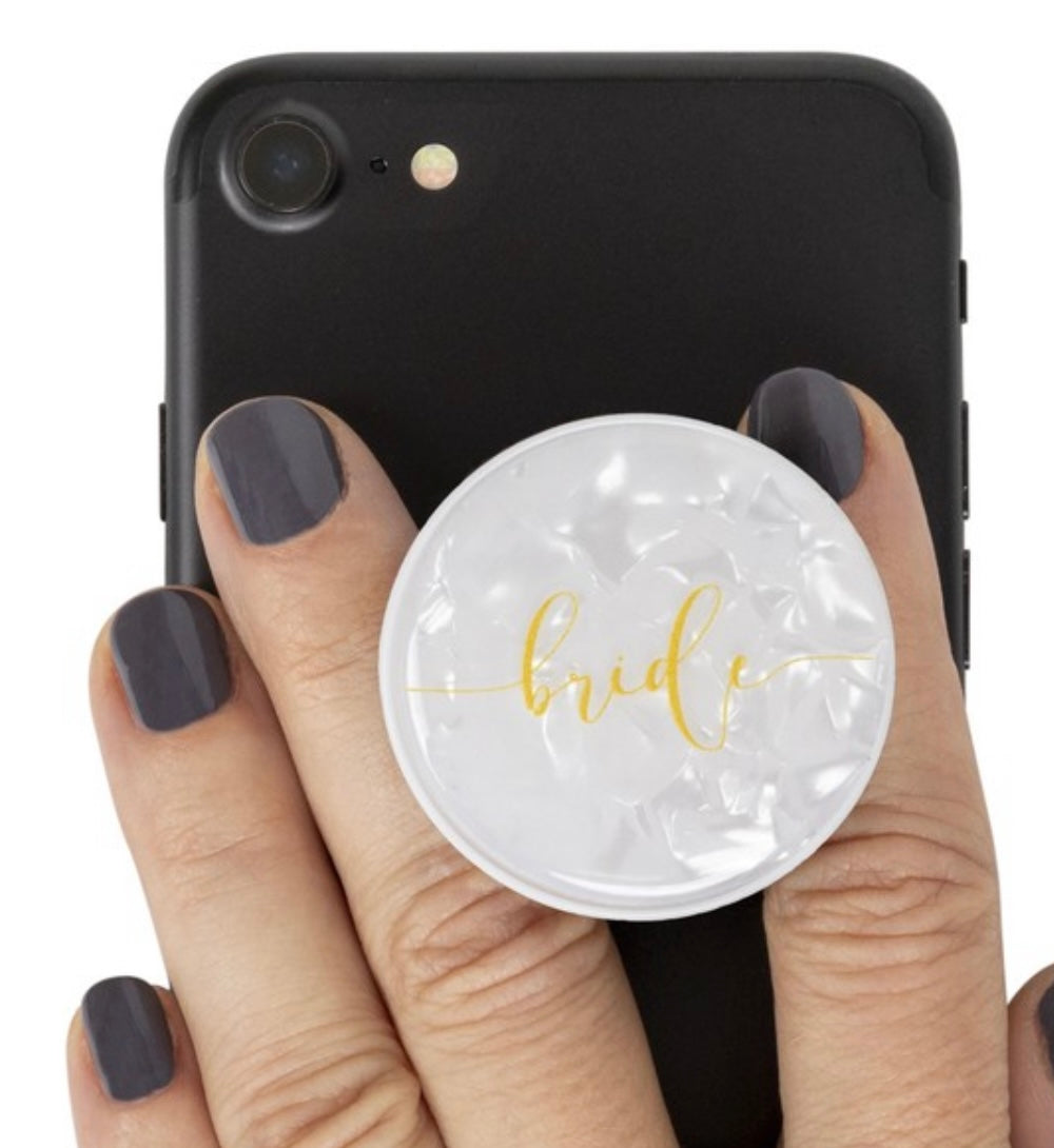 Bride Pop Socket - Elegant Wedding Phone Grip & Stand for Brides, Bridesmaids, and Wedding Guests - Perfect for Wedding Day Photos, Bachelorette Parties, and Bridal Showers