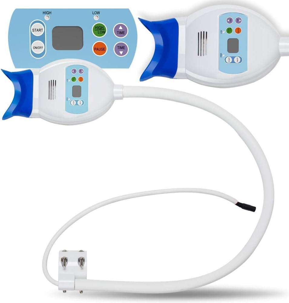 24W LED Teeth Whitening Lamp with 8 Lights - Fast Bleaching Accelerator for Dental Office & Home Use - Perfect for Dentists & At-Home Whitening Kits