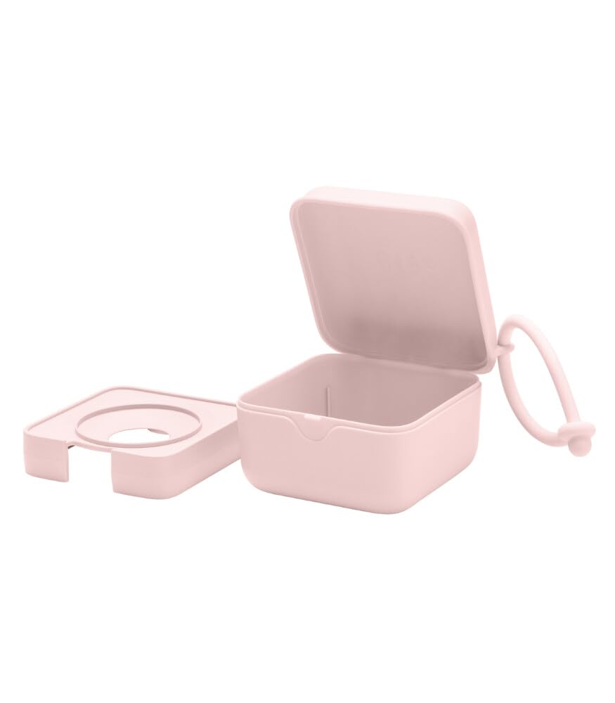BIBS Pacifier Box with Loop - 100% BPA Free Baby Soother Storage Case | Made in Denmark | Perfect for Travel, Daycare & On-the-Go Parents | Blossom Design