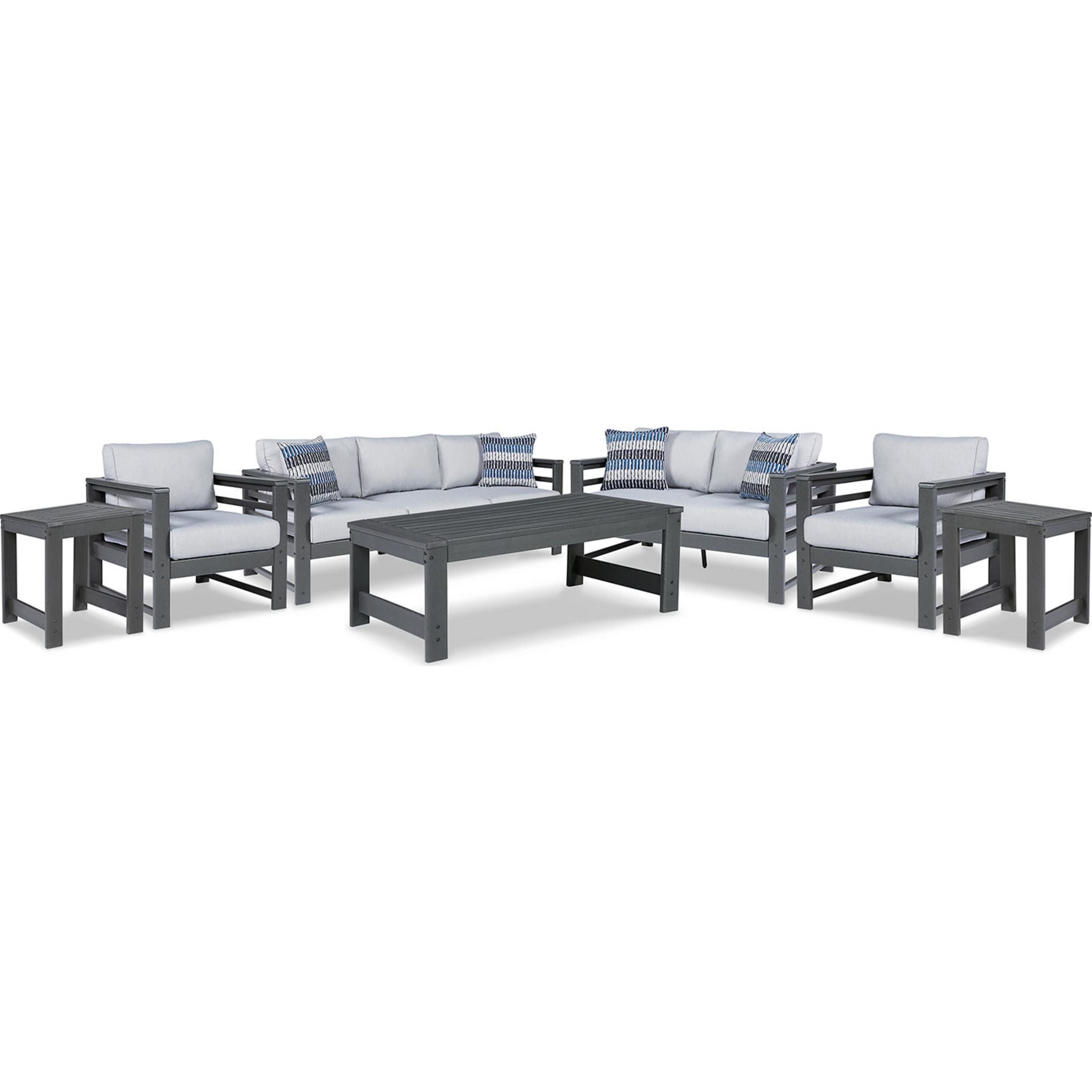 Amora 7-Piece Outdoor Patio Furniture Set - Durable Charcoal Gray Wicker Sectional Sofa for Backyard, Poolside & Garden Relaxation