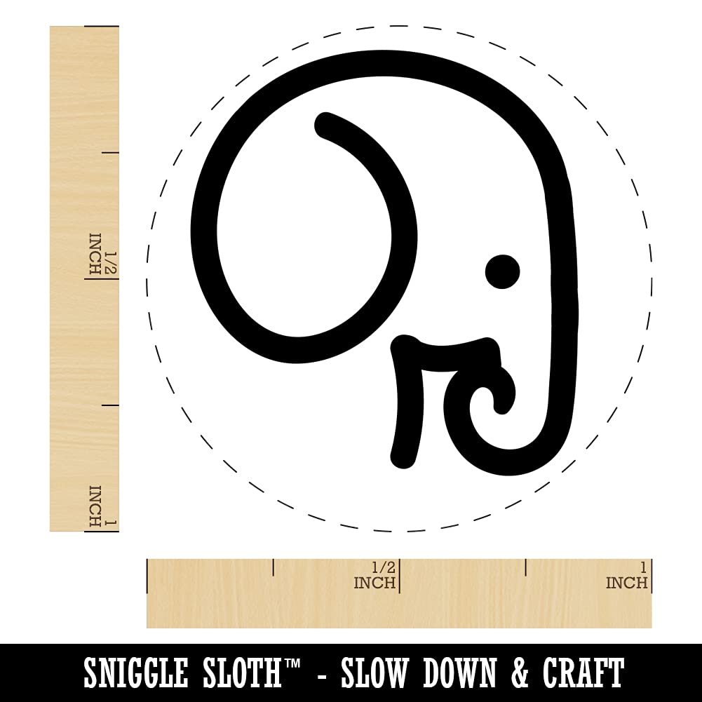 1 Inch Medium Simple Elephant Head Self-Inking Rubber Stamp - Black Ink for Crafting, Planners, Scrapbooking & DIY Projects