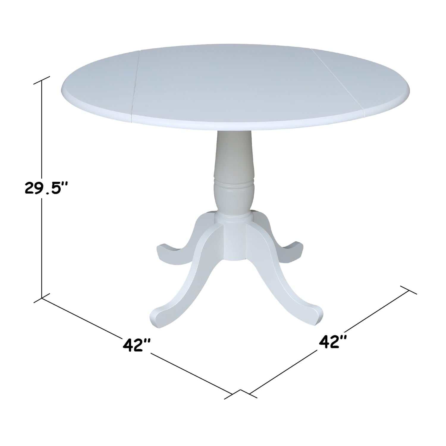 International Concepts 42-inch Round Dual Drop Leaf Pedestal Dining Table - 29.5