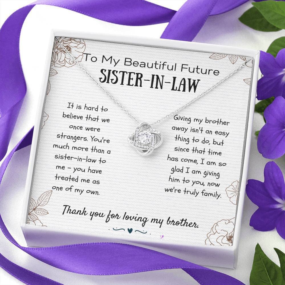 Love Knot Necklace for Sister-in-Law - Personalized Jewelry Gift for Future Sister-in-Law, Bonus Sister, Bride & Wedding - Perfect for Anniversaries, Birthdays & Special Occasions