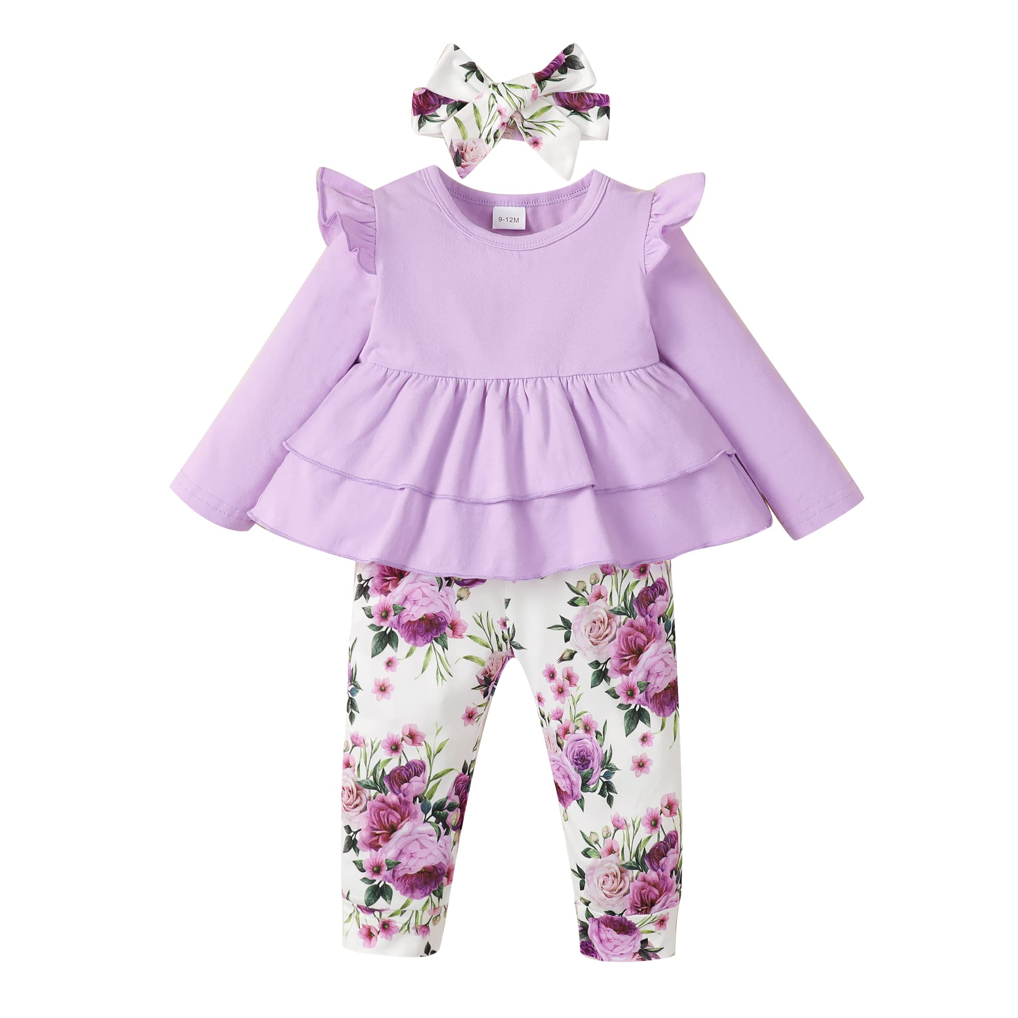 Adorable Toddler Girl Outfits - Cute Ruffle Top & Pants Set for Baby Girls | Winter, Fall & Spring Clothing | Perfect for Playdates, Parties & Family Photos