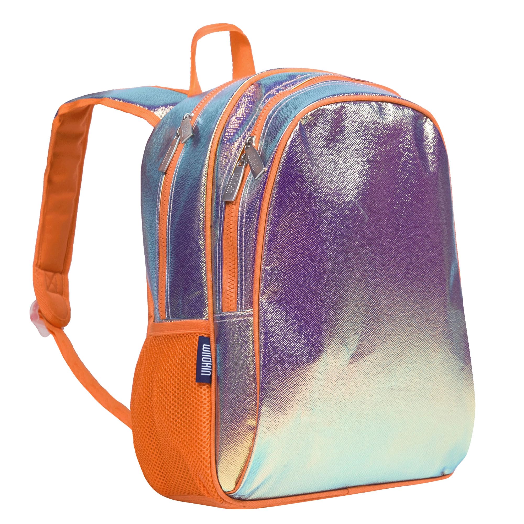 Wildkin 15-inch Kids Backpack - Durable Padded School Backpack with Adjustable Straps for Boys & Girls - Orange Shimmer - Perfect for School, Travel & Day Trips