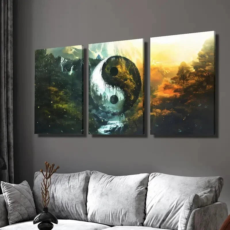 3-Piece Natural Landscape Painting Wall Art Set - Framed Canvas 40x60cm (16x24in) - High Quality Print - 100% Australian Made - Ready to Hang - Perfect for Living Room, Bedroom & Office Decor