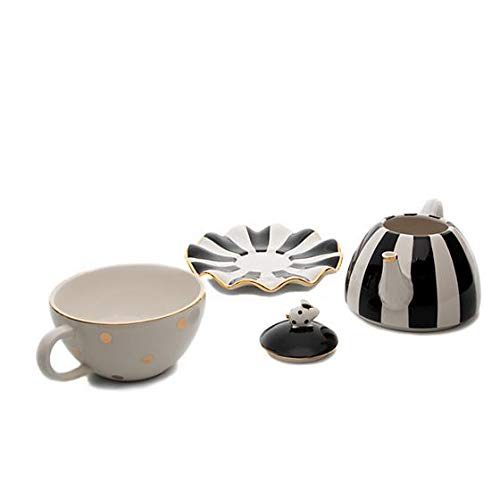 MacKenzie-Childs Mod Tea Party for One Set - Elegant Floral Ceramic Teapot with Cup - Perfect for Afternoon Tea, Bridal Showers & Gift Giving