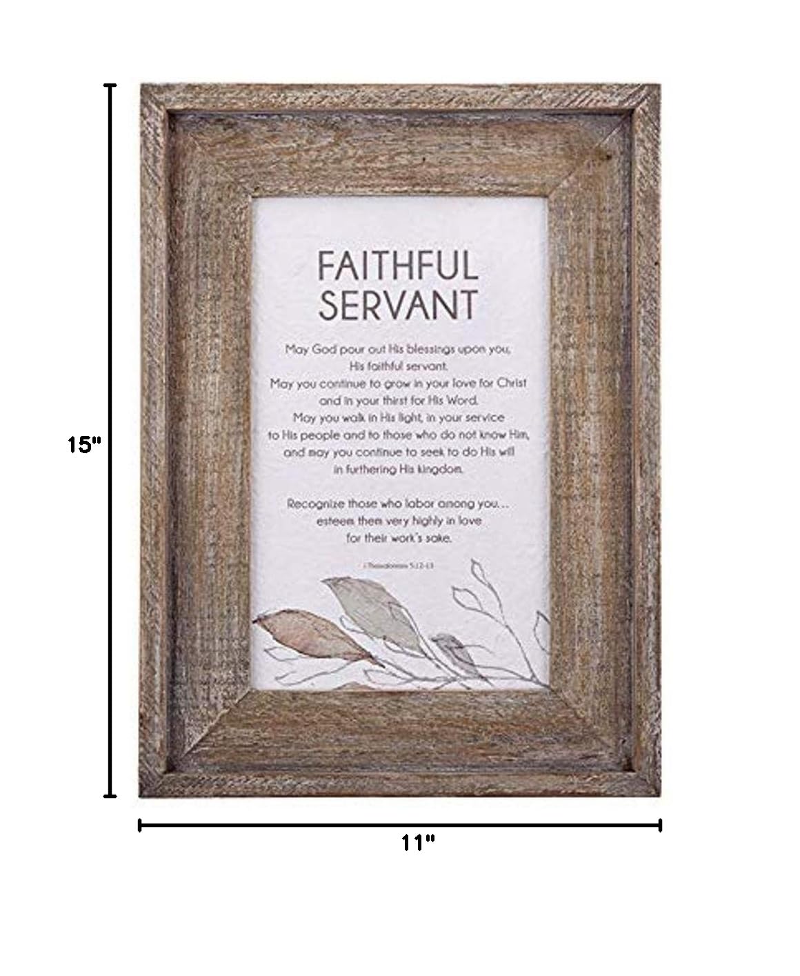 Pastor Appreciation Rustic Wall Art with Scripture - 11 x 15 Inch Faithful Servant Christian Home Decor - Perfect for Church, Office & Spiritual Gifts