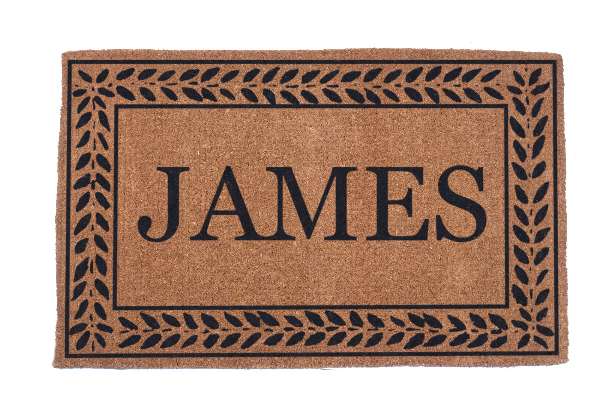 Personalized Leafy Vines Border Doormat - Custom Welcome Mat for Front Door, Porch & Home Decor - Perfect Gift for Housewarming & Holidays
